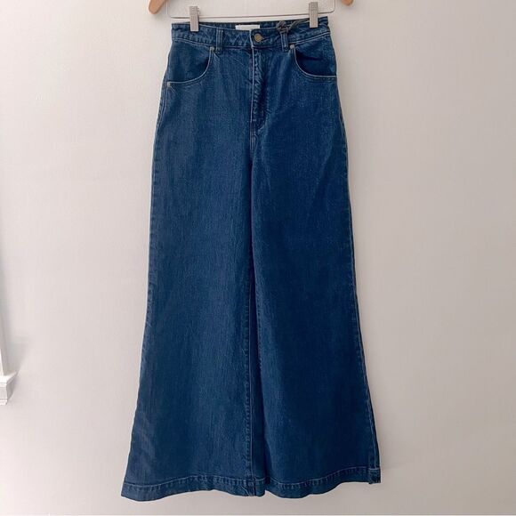 Rollas NWT Jeans Eastcoast Flare Size 27 Wide Leg Blue Denim Premium Designer - Picture 1 of 11